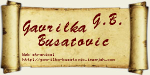 Gavrilka Bušatović vizit kartica